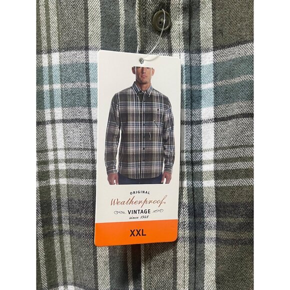 Weatherproof Vintage Mens Flannel Shirt (US, XXL, Green), New - Picture 10 of 16